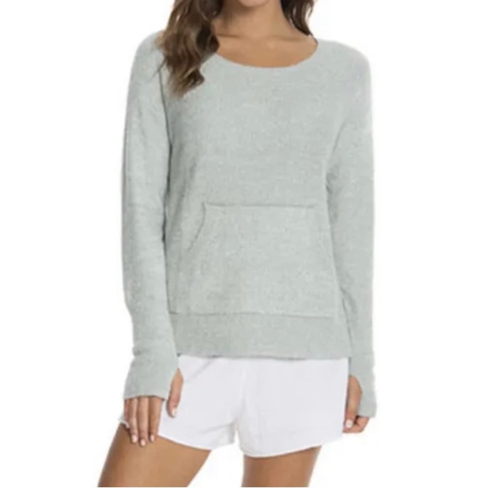 NWT Barefoot Dreams Raglan Crew-XL (Heathered Meadow Green/Pearl)